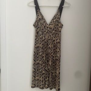 ElieTahari Animal print sleeveless dress with ribbon straps